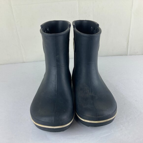 CROCS Womens Sz 5 Shorty Rain Boots Wellies Waterproof Blue Girls Pull On - Picture 2 of 5